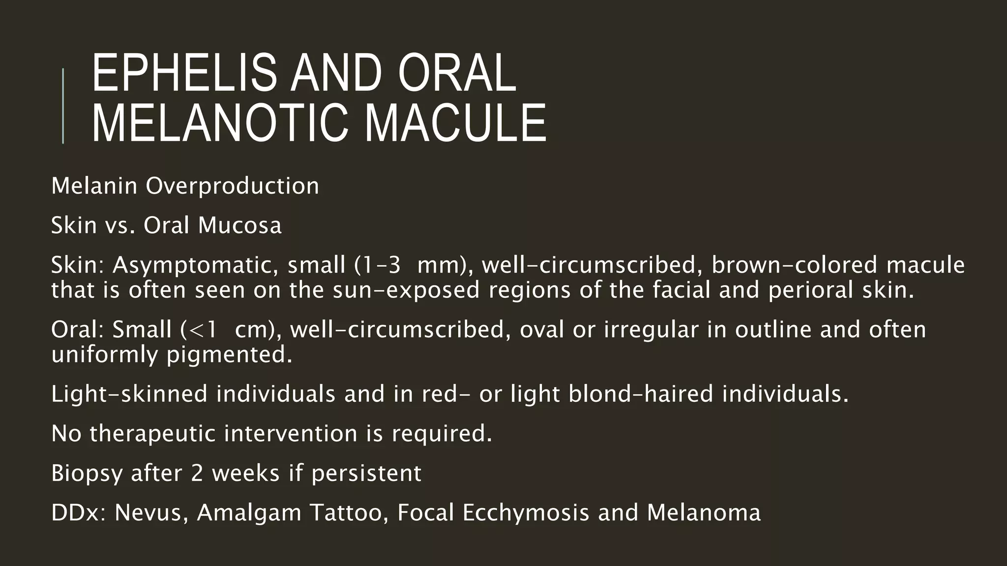oral melanotic macule slideshare Oral Pigmentations