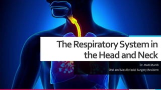 TheRespiratorySystemin
theHeadandNeck
Dr. Hadi Munib
Oral and Maxillofacial Surgery Resident
 