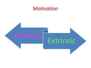 Motivation
Intrinsic
Extrinsic
 