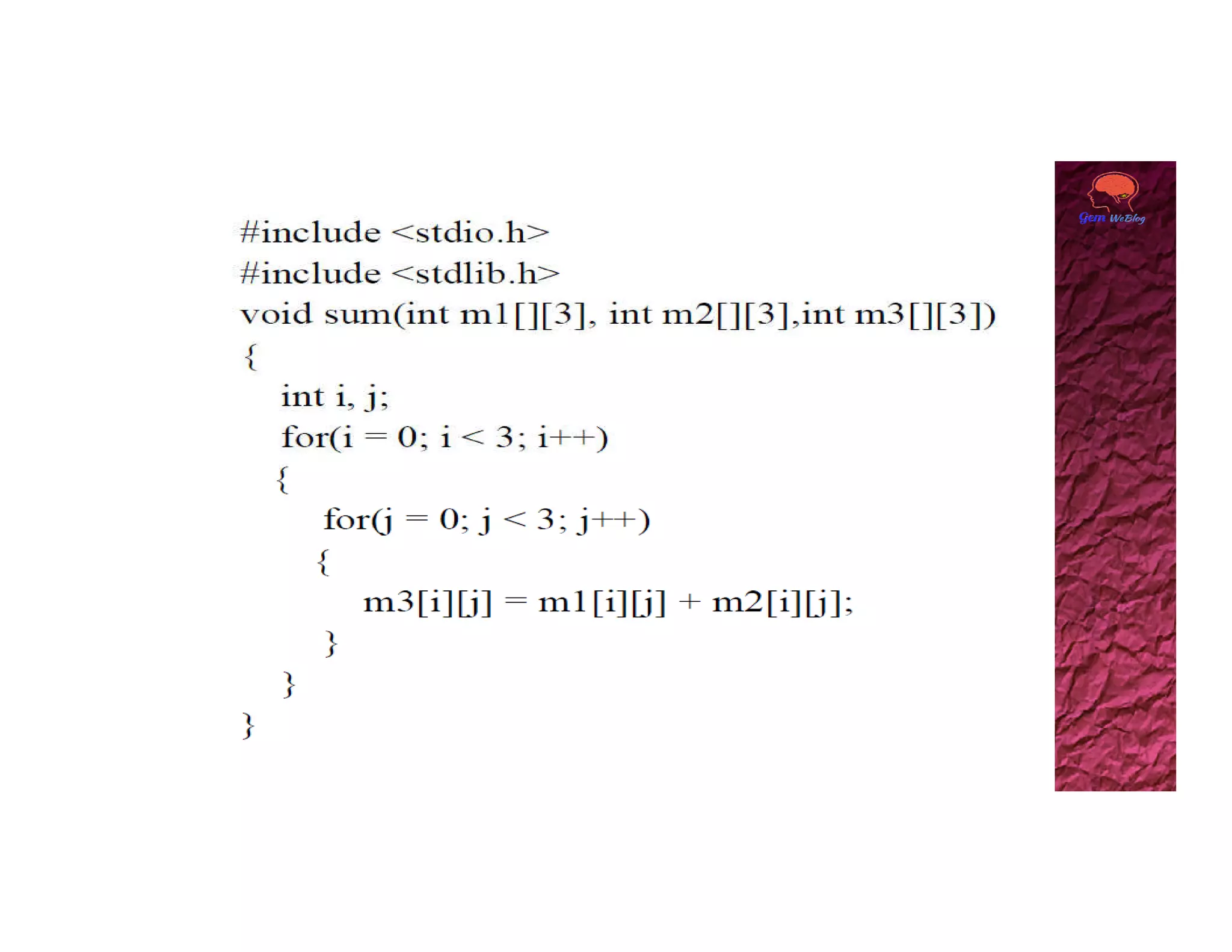 13. Pointer  and  2D array