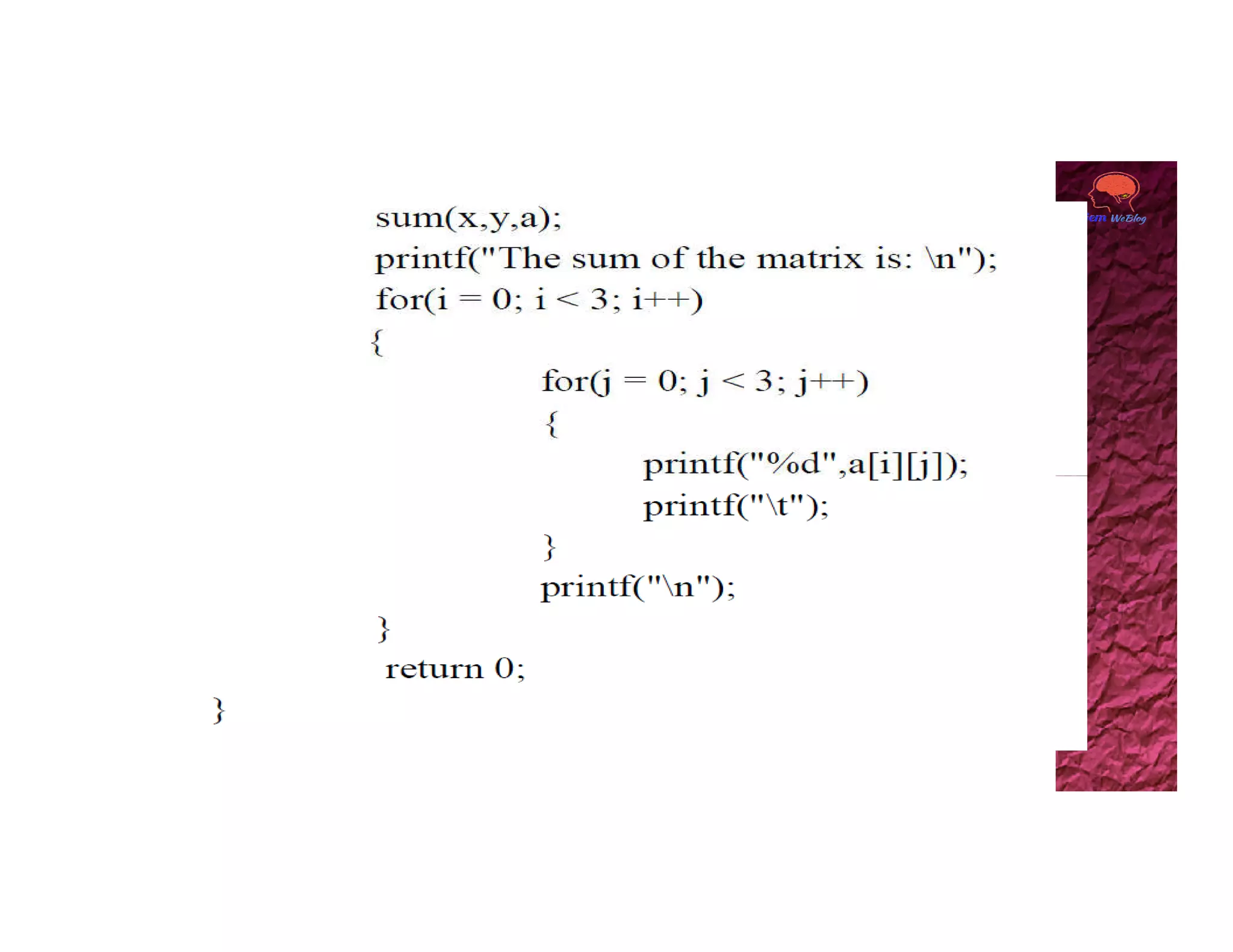 13. Pointer  and  2D array