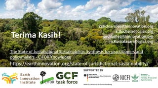 The State of Jurisdictional Sustainability: Synthesis for Practitioners and Policymakers