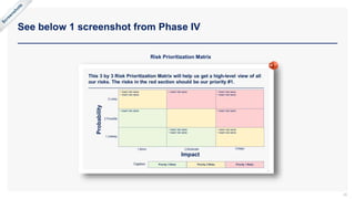 See below 1 screenshot from Phase IV
26
Risk Prioritization Matrix
 