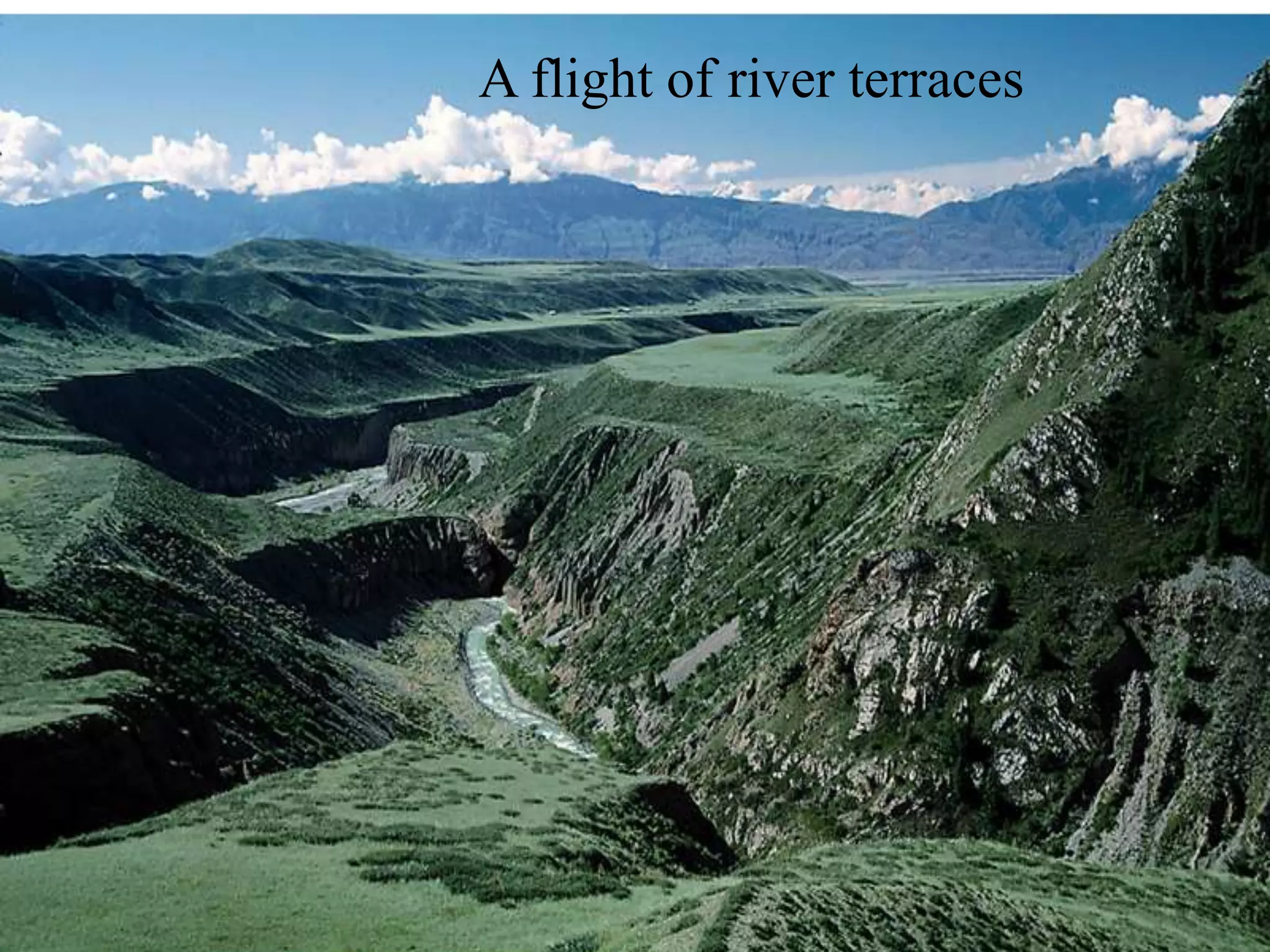 A flight of river terraces
 
