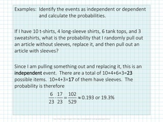 13.2 Independent & Dependent Events | PDF