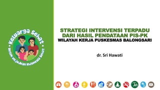 STRATEGI INTERVENSI TERPADU
DARI HASIL PENDATAAN PIS-PK
WILAYAH KERJA PUSKESMAS BALONGSARI
dr. Sri Hawati
 