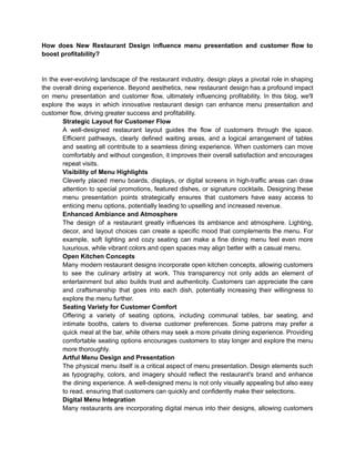 New Restaurant Design  PDF