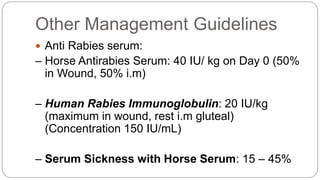 Rabies a zoonotic disease transmitted to human being by a rabid animal ...