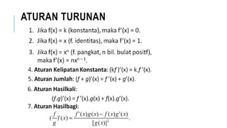 13. Minggu ke 7a. Aturan-aturan dasar turunan.pptx