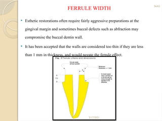 PROSTHODONTIC MANAGEMENT OF ENDODONTICALLY TREATED TEETH | PPTX