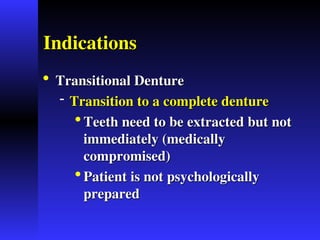 Transitional Teeth nature and usage of Interim Removable Partial Dentures | PPT