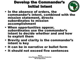 MDMP-Mission Analysis-Tasks 14 Develop the Commander's Initial Intent.ppt