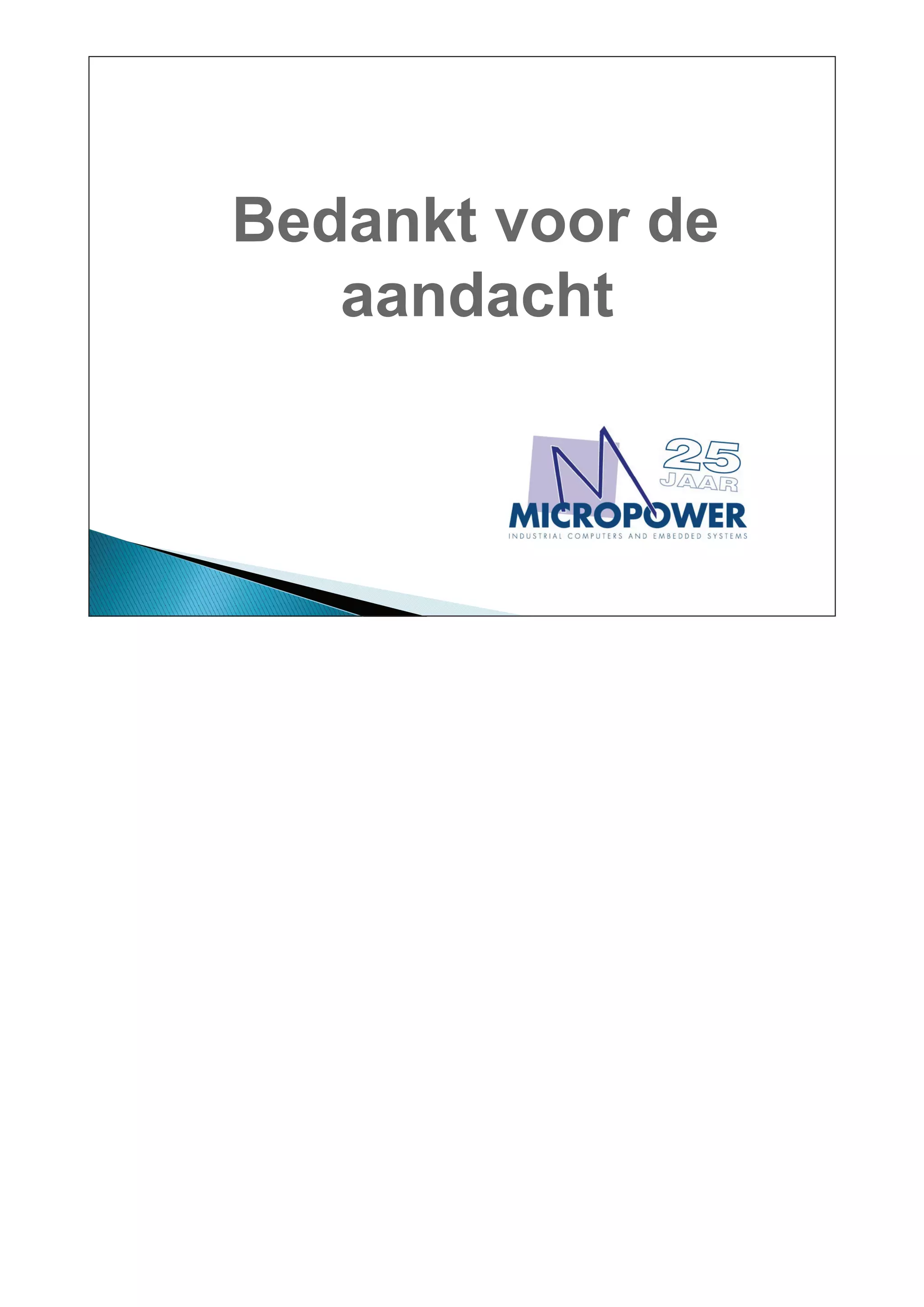 Bedankt voor de
   aandacht
 