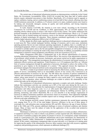 Maintenance management of physical infrastructure in educational ...