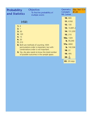 13 4 probability of multiple events concepts