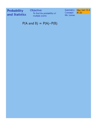 13 4 probability of multiple events concepts