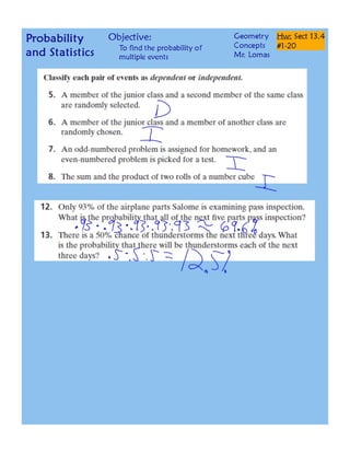 13 4 probability of multiple events concepts