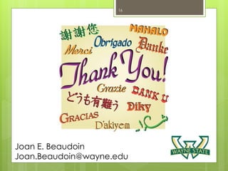 Joan E. Beaudoin
Joan.Beaudoin@wayne.edu
16
 