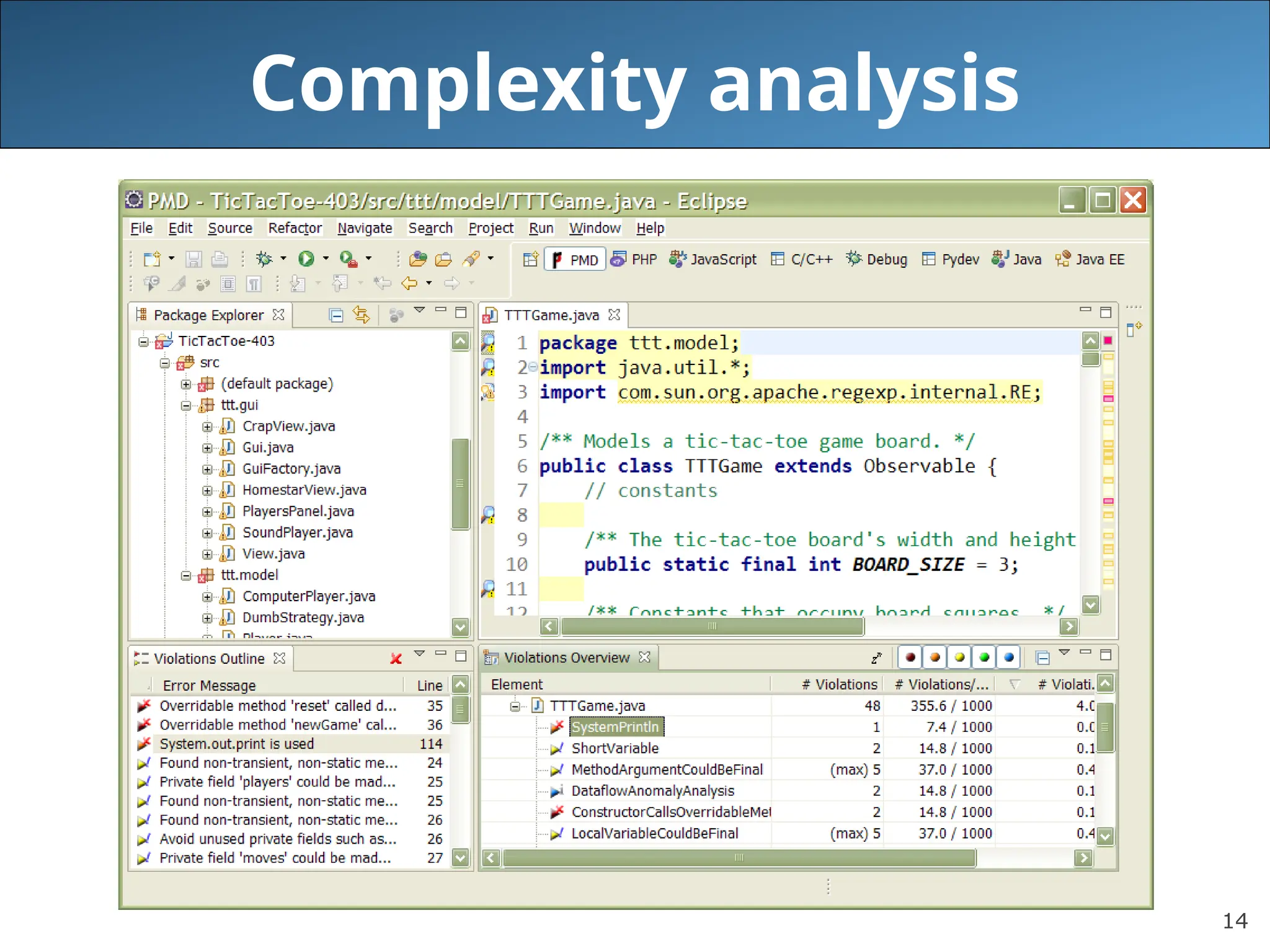14
Complexity analysis
 