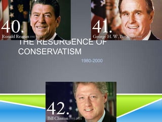 THE RESURGENCE OF
CONSERVATISM
1980-2000
 