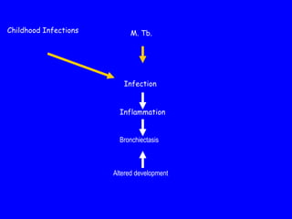Childhood Infections        M. Tb.




                          Infection


                         Inflammation


                         Bronchiectasis



                       Altered development
 