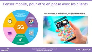 Penser mobile, pour être en phase avec les clients
+ de mobilité, + de données, du paiement mobile…
 