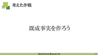 既成事実を作ろう
20
考えた作戦
 