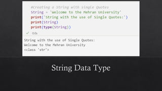 String Data Type
 