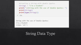 String Data Type
 