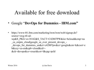 DevOps for Dummies By Sanjeev Sharma Bernie Coyne | PPT