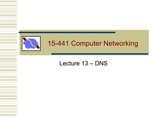 15-441 Computer Networking
Lecture 13 – DNS
 