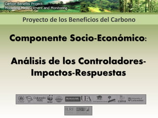 Componente Socio-Económico:
Análisis de los Controladores-
Impactos-Respuestas
Proyecto de los Beneficios del Carbono
 