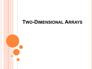 TWO-DIMENSIONAL ARRAYS 
 