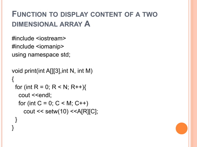 2- Dimensional Arrays | PPT