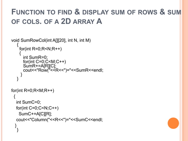2- Dimensional Arrays | PPTX