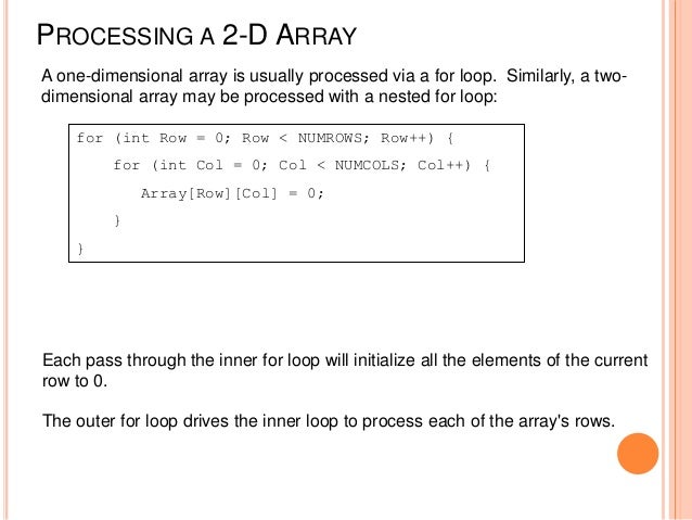 2- Dimensional Arrays