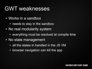 RIA front-ends: Flex, GWT integration in Nuxeo
