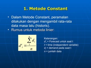 Manajemen Operational Materi forecasting Metode | PPT