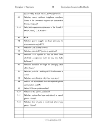13 information system audit of banks | PDF