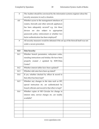 13 information system audit of banks | PDF