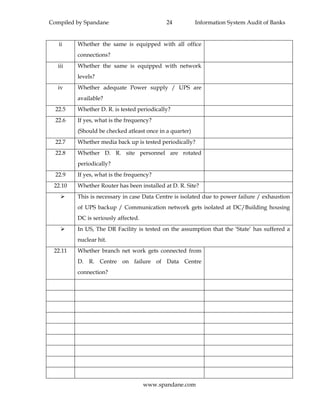13 information system audit of banks | PDF