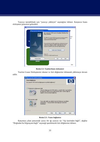 cı                  ine klanı ı
      Yazı yı tabilmek için “yazıyıyükleyin” seçeneğ tı r. Karş za lisans
          cı tanı                                              nı
sözleş penceresi gelecektir.
     mesi




                             Resim 2.2: Yazım lisans sözleş
                                           lı             mesi
          Yazım Lisans Sözleş
             lı             mesini okunur ve ileri düğ
                                                     mesine tı
                                                             klanarak yüklemeye devam
edilir.




                                Resim 2.3.: Yazı bağ
                                               cı lantı
                                                      sı
        ı
    Karş za çı pencerede yazı bir ağyazısı “Ağüzerinden bağ ”, değ
         mı kan                     cı           cı ise                  lı ilse
“Doğ
   rudan bu bilgisayara bağ ” seçeneğiş
                           lı        i aretlenerek ileri düğ
                                                           mesine tı r.
                                                                   klanı


                                            33
 