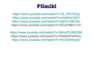 FilmikiFilmiki
https://www.youtube.com/watch?v=3t_I-RU7eCg
https://www.youtube.com/watch?v=ehk2twLNI2U
https://www.youtube.com/watch?v=q9Chn58CQIc
https://www.youtube.com/watch?v=RCaFNBVJ1XI
https://www.youtube.com/watch?v=QKm07LSSZQM
https://www.youtube.com/watch?v=E9QbSFeNXxU
https://www.youtube.com/watch?v=HLEZpNevjyU
 