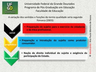 Marilia Fonseca - O projeto político pedagógico