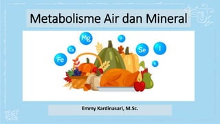 Metabolisme Air dan Mineral
Emmy Kardinasari, M.Sc.
 