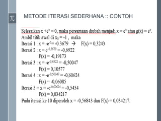 METODE ITERASI SEDERHANA :: CONTOH
 