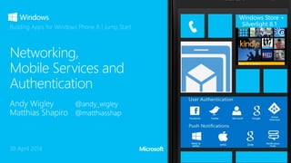 Windows Store +
Silverlight 8.1
30 April 2014
Building Apps for Windows Phone 8.1 Jump Start
 