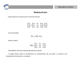 Operadores Lineares

Mudança de base
 
