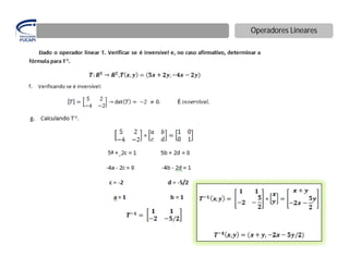 Operadores Lineares
 