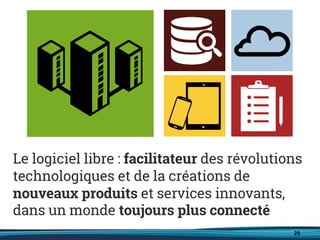 25
Le logiciel libre : facilitateur des révolutions
technologiques et de la créations de
nouveaux produits et services innovants,
dans un monde toujours plus connecté
 